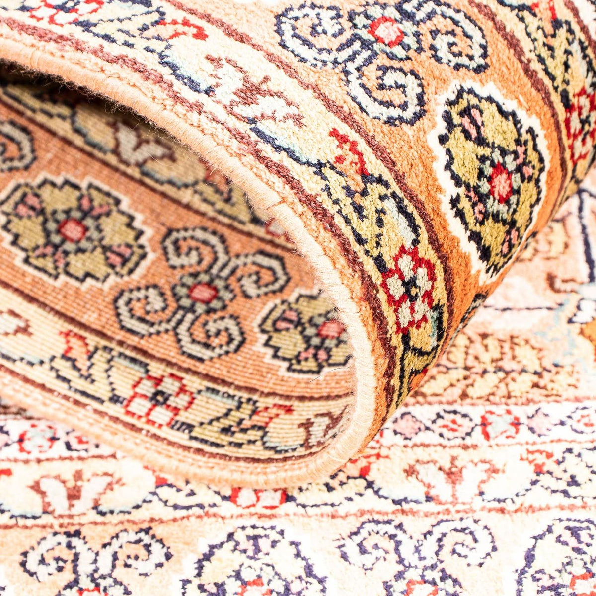 Tapis en soie - Soie du Cachemire - 98 x 60 cm - beige