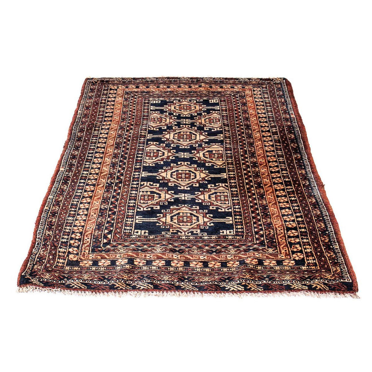 Tapis afghan - 140 x 94 cm - bleu foncé