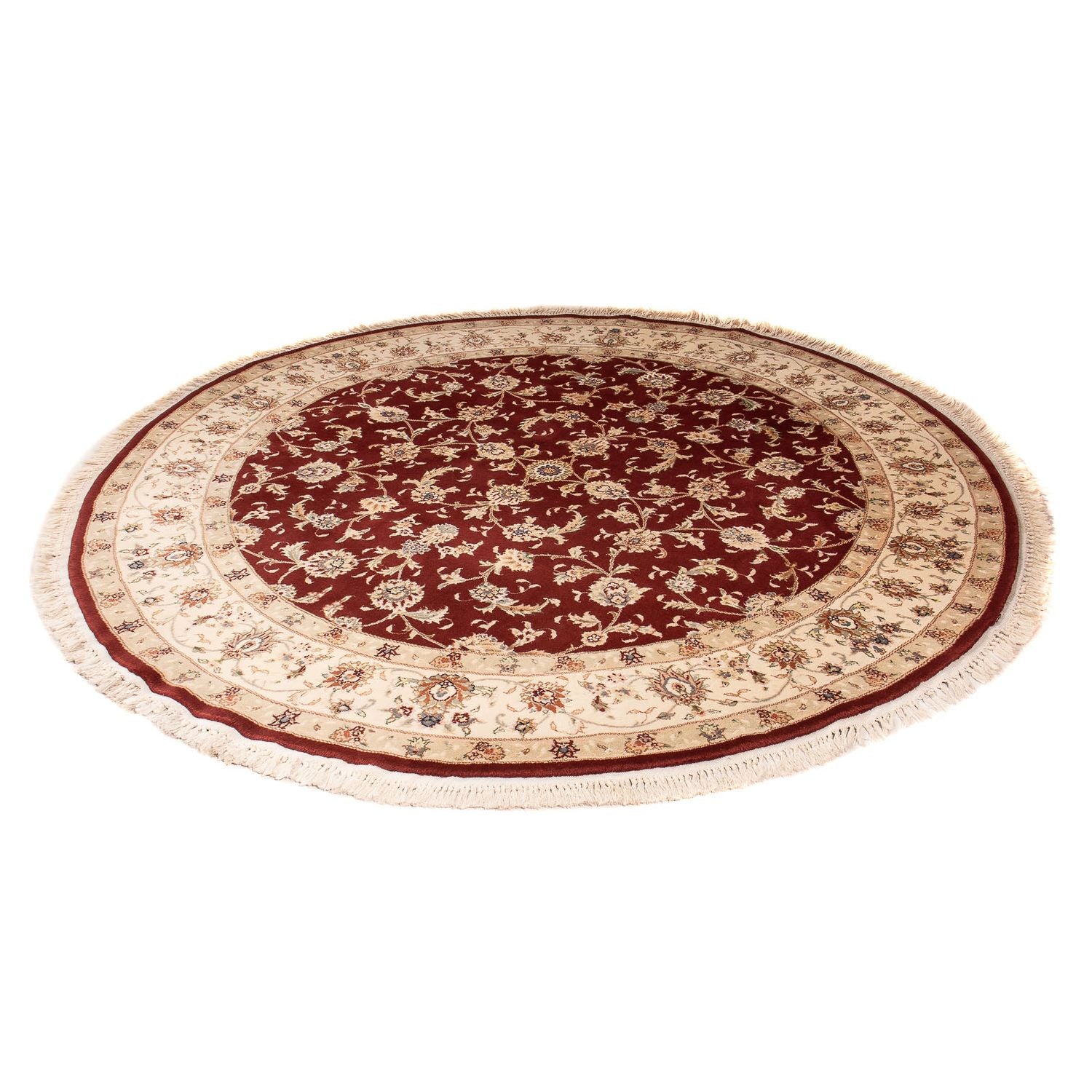 Tapis persan - Tabriz - Royal ronde  - 204 x 204 cm - rouge foncé