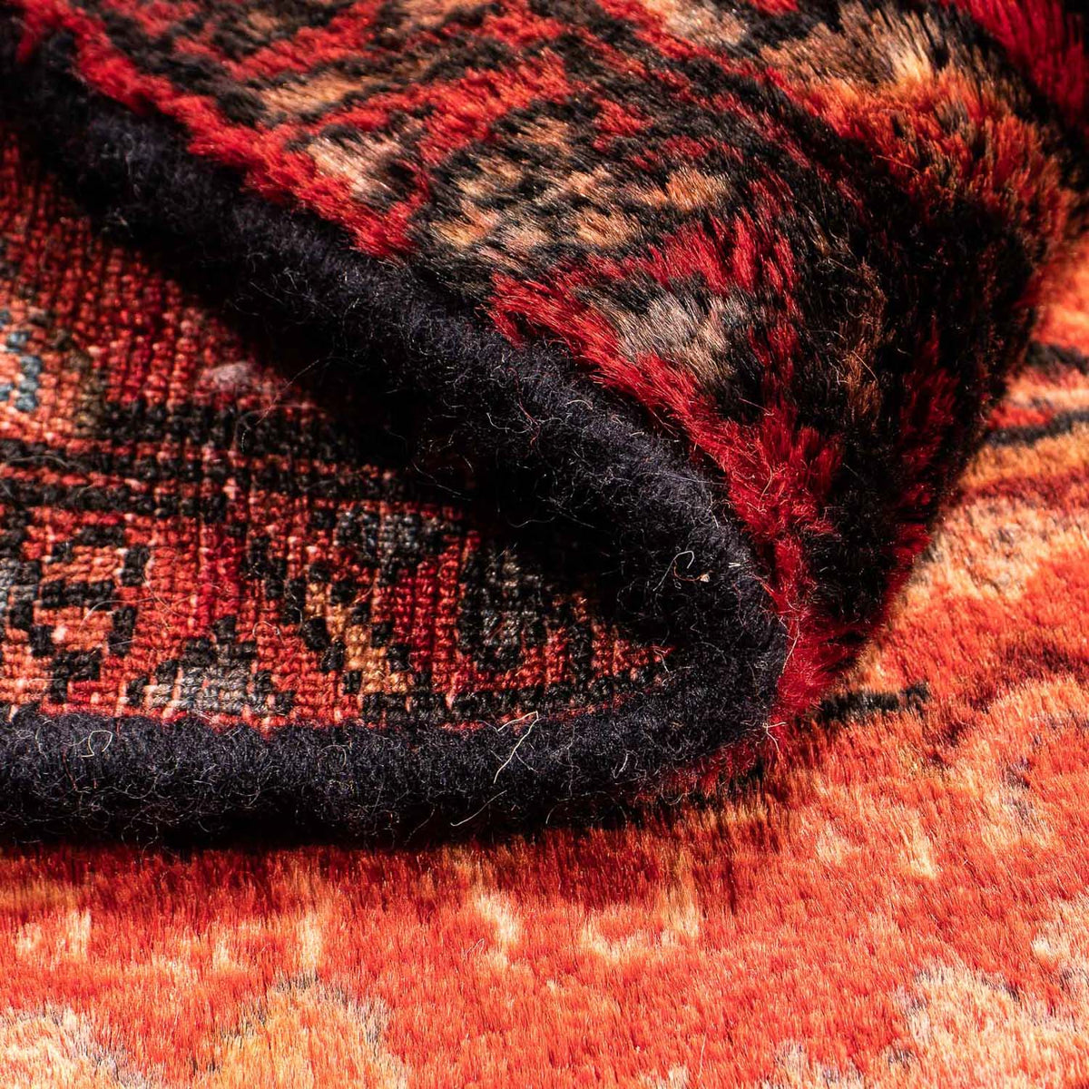 Tapis persan - Nomadic carré  - 92 x 82 cm - rouge foncé
