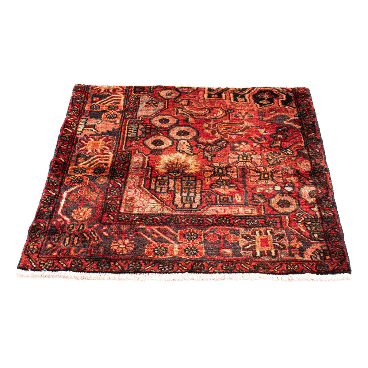 Tapis persan - Nomadic carré  - 92 x 82 cm - rouge foncé
