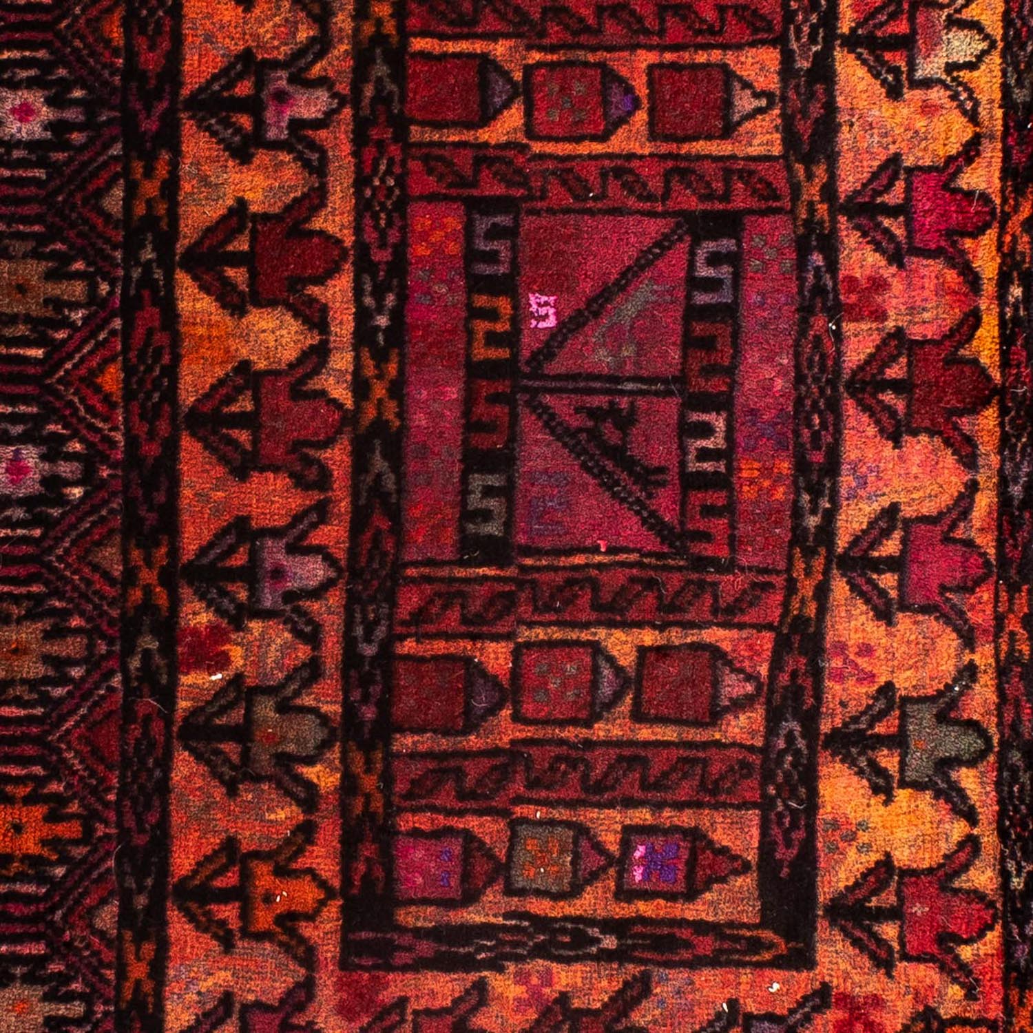 Tapis persan - Nomadic - 90 x 72 cm - rouge foncé