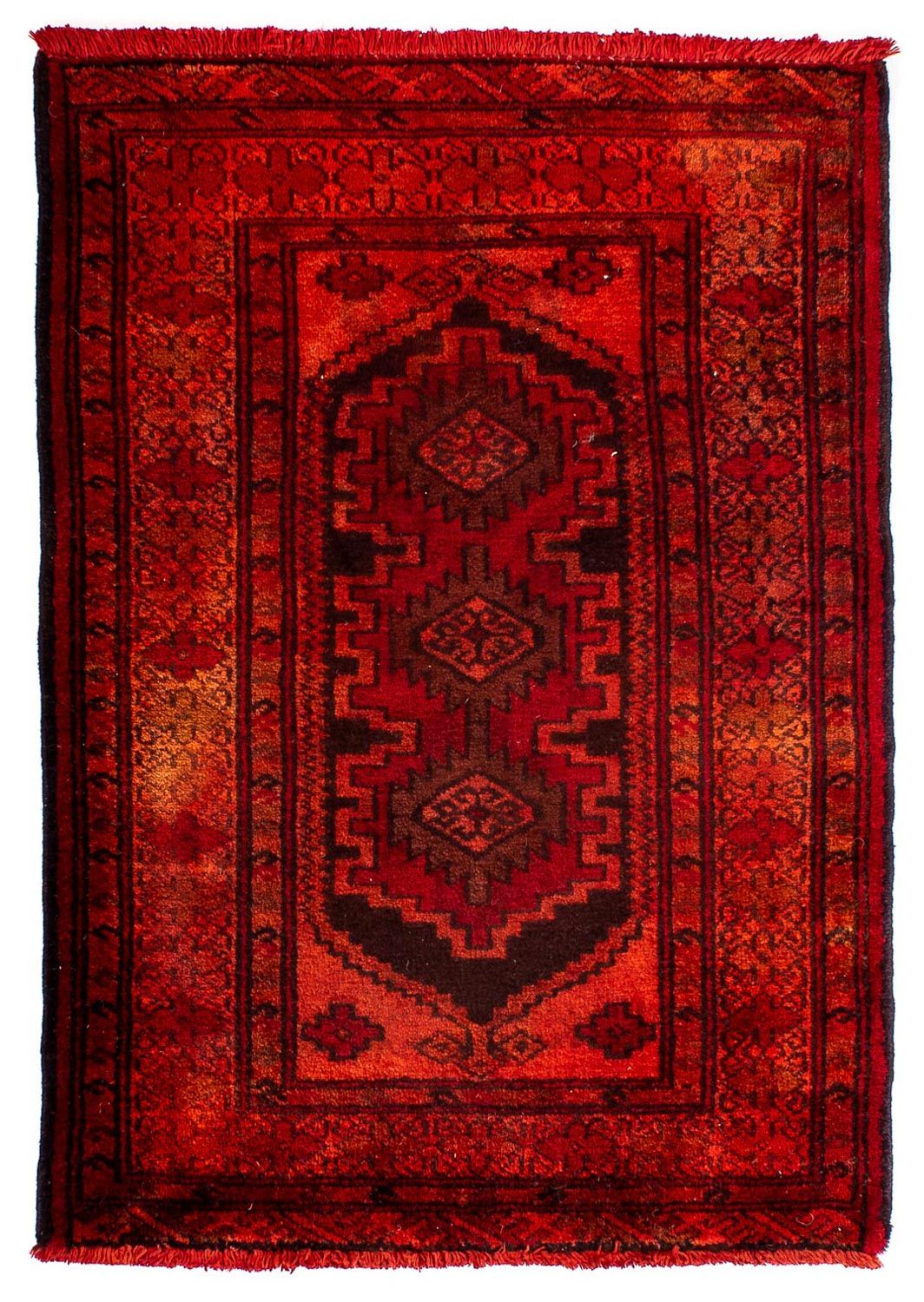 Tapis persan - Nomadic - 103 x 70 cm - rouge foncé