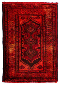 Tapis persan - Nomadic - 103 x 70 cm - rouge foncé