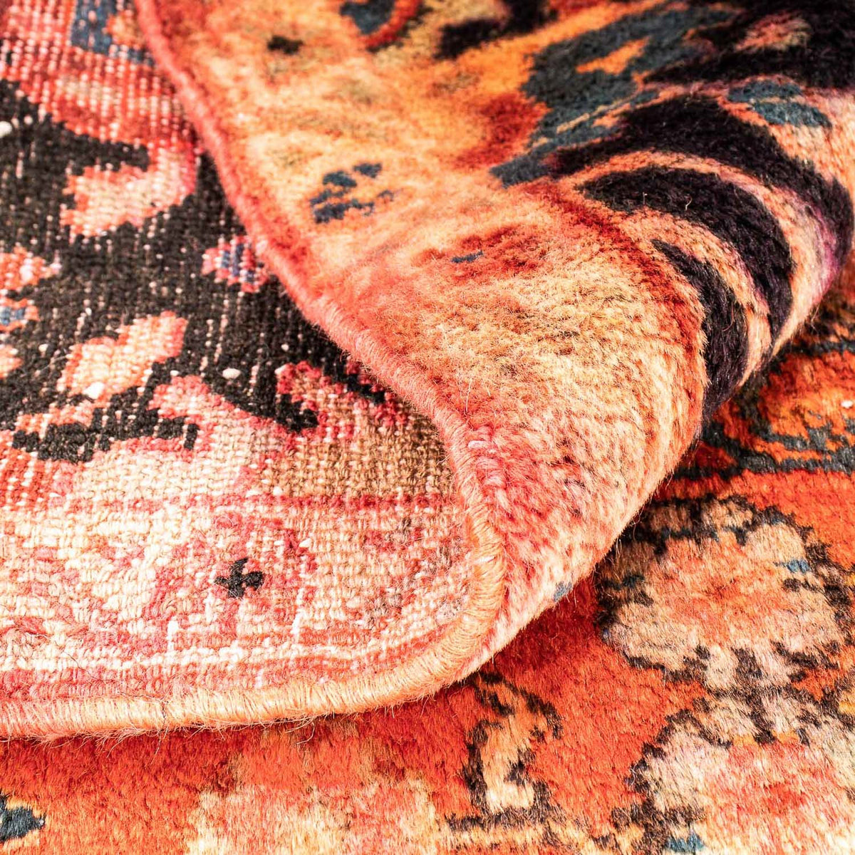 Tapis persan - Nomadic carré  - 100 x 85 cm - rouge clair