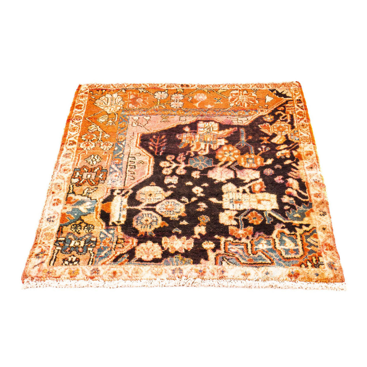 Tapis persan - Nomadic carré  - 100 x 85 cm - rouge clair