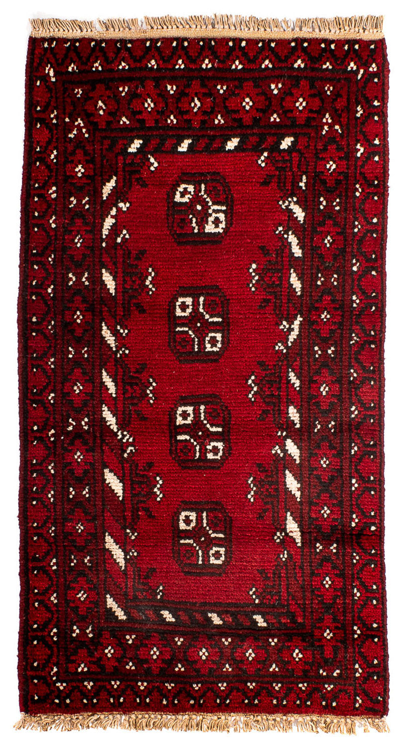 Tapis afghan - Filpa - 90 x 60 cm - rouge foncé
