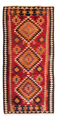 Tapis de couloir Tapis Kelim - Vieux - 380 x 135 cm - multicolore