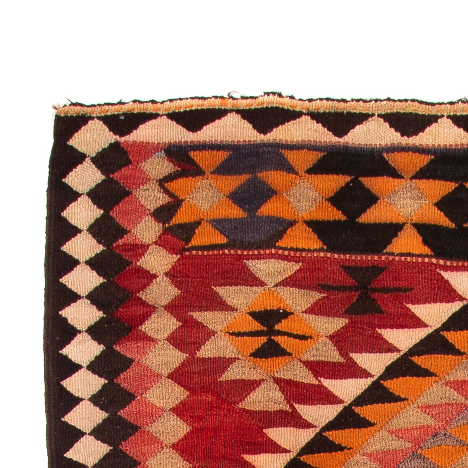 Tapis de couloir Tapis Kelim - Vieux - 380 x 135 cm - multicolore