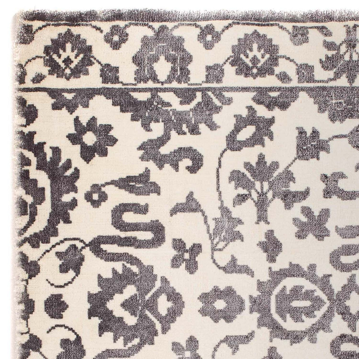 Tapis en viscose carré  - 70 x 70 cm - gris clair