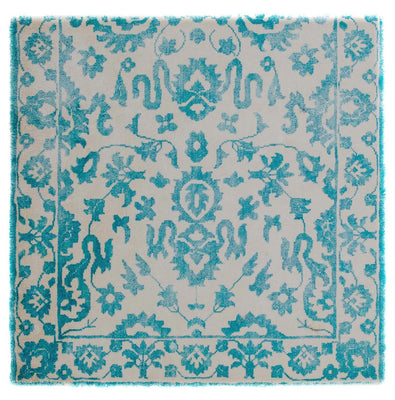 Tapis en viscose carré  - 70 x 70 cm - turquoise