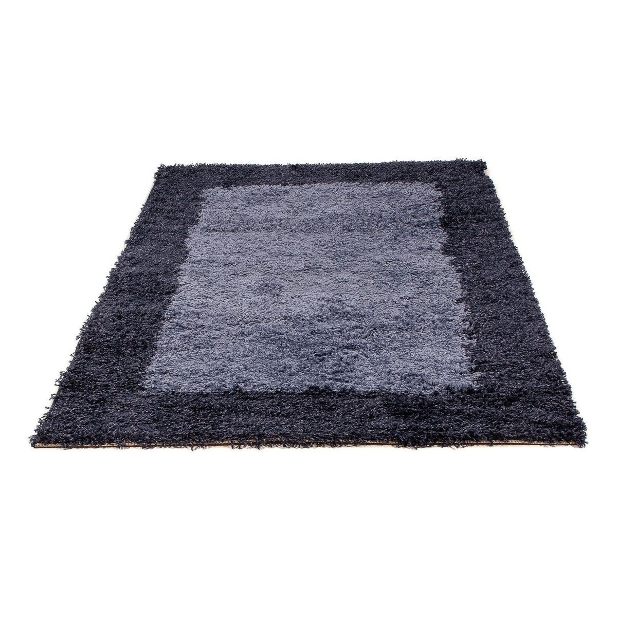 Tapis à poils longs - 170 x 120 cm - bleu foncé