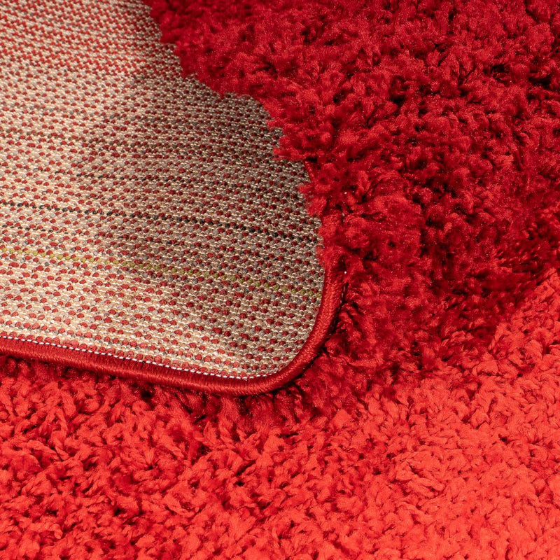 Tapis à poils longs - 230 x 160 cm - rouge foncé