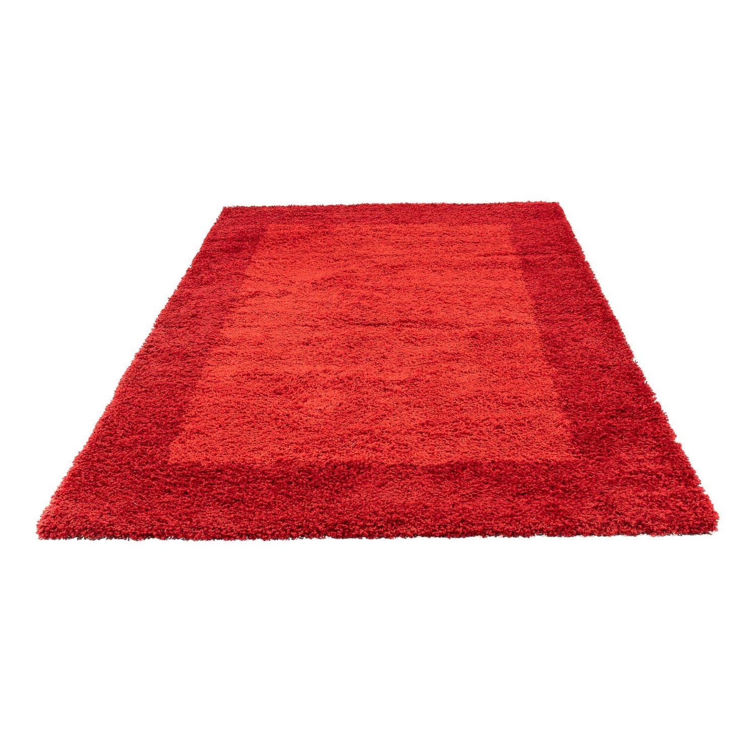 Tapis à poils longs - 230 x 160 cm - rouge foncé
