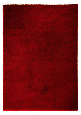 Tapis à poils longs - 290 x 200 cm - rouge foncé