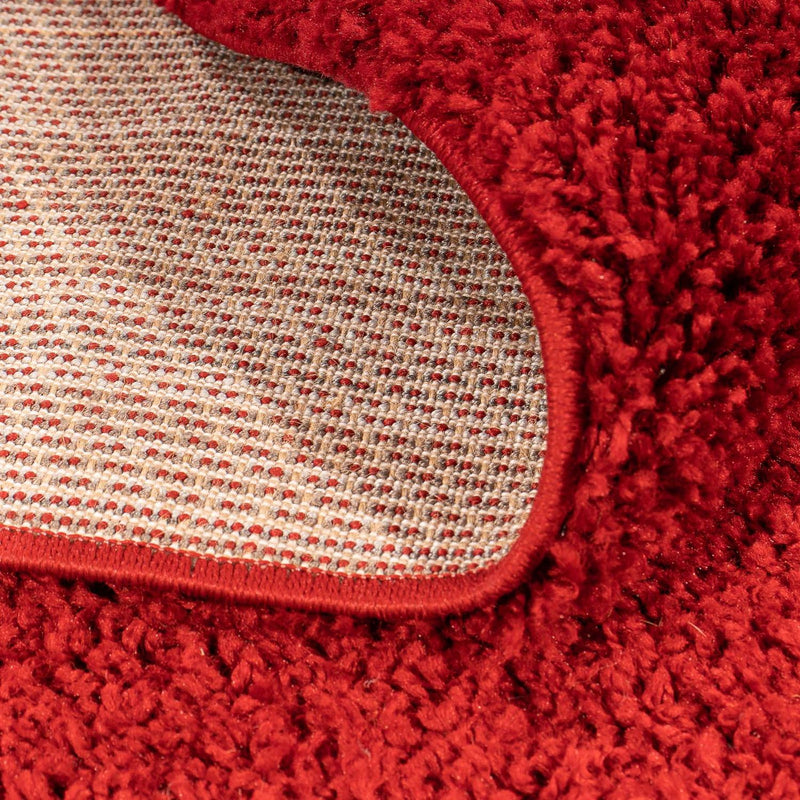 Tapis à poils longs - 290 x 200 cm - rouge foncé