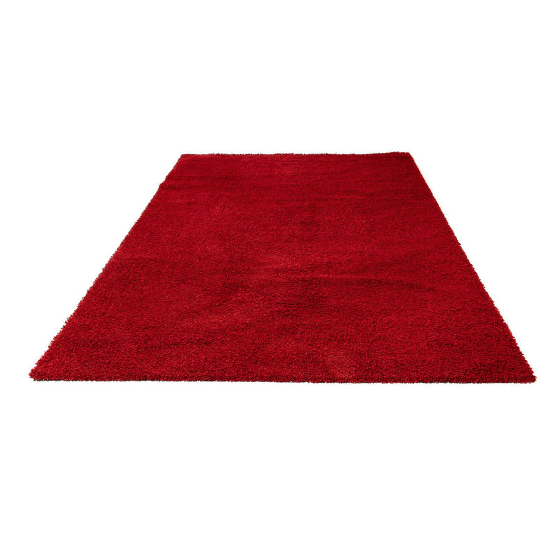 Tapis à poils longs - 290 x 200 cm - rouge foncé