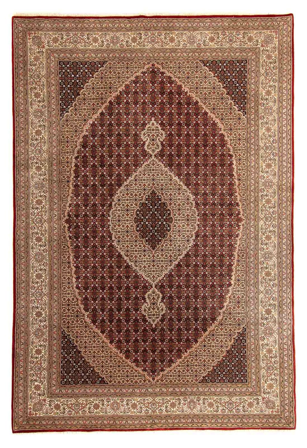Tapis oriental - Tabriz - 296 x 200 cm - rouge foncé