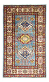 Kazak Tapis 75x130cm - Tapis oriental - Rectangle / Bleu clair / 75 x 130 cm Rectangle