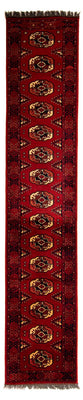 Tapis de couloir Tapis afghan - 356 x 82 cm - rouge foncé
