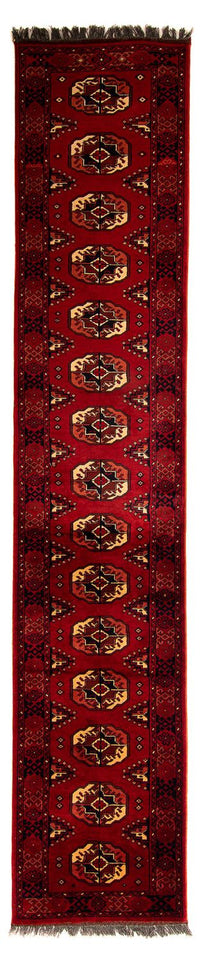 Tapis de couloir Tapis afghan - 356 x 82 cm - rouge foncé