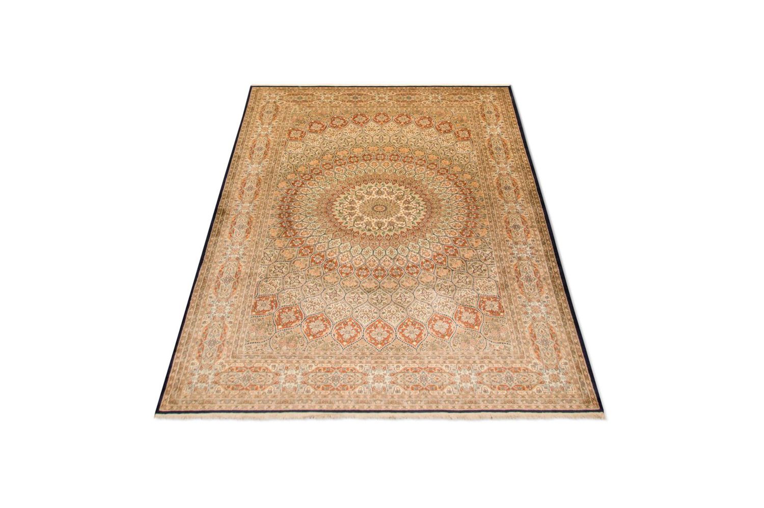 Tapis en soie - Soie du Cachemire - 287 x 197 cm - multicolore