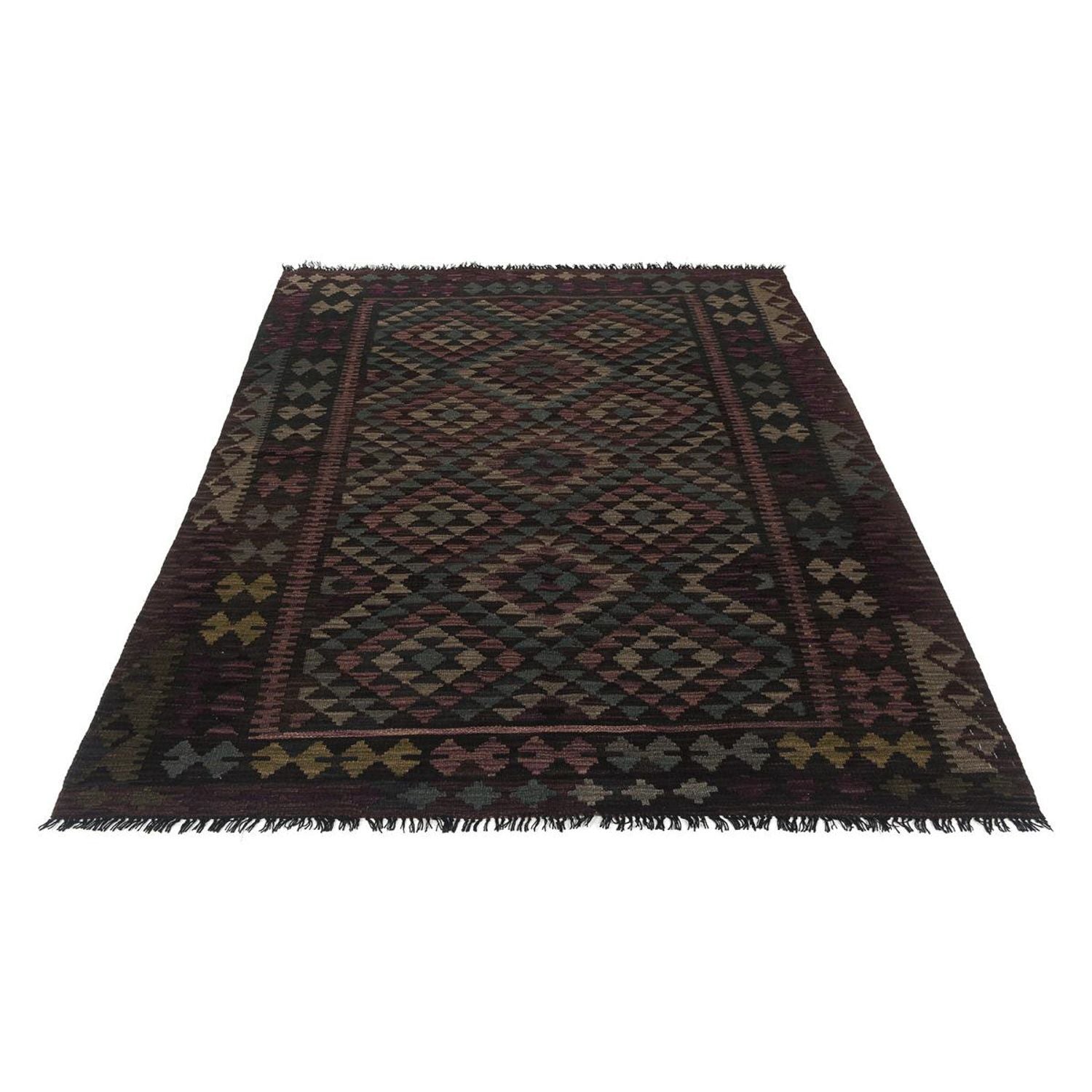 Tapis Kelim - Splash - 201 x 163 cm - multicolore