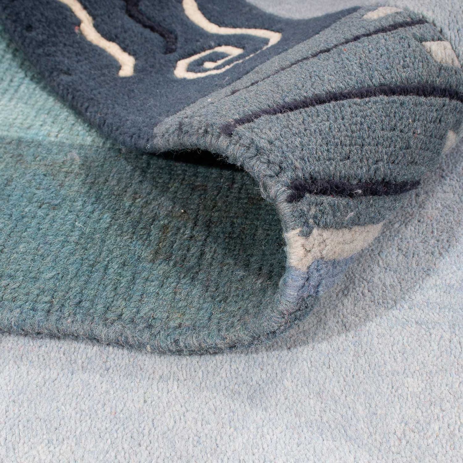 Tapis Népalais - 240 x 170 cm - bleu clair