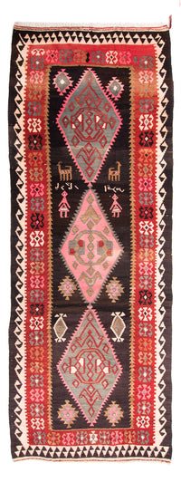 Tapis de couloir Tapis Kelim - Vieux - 360 x 145 cm - multicolore