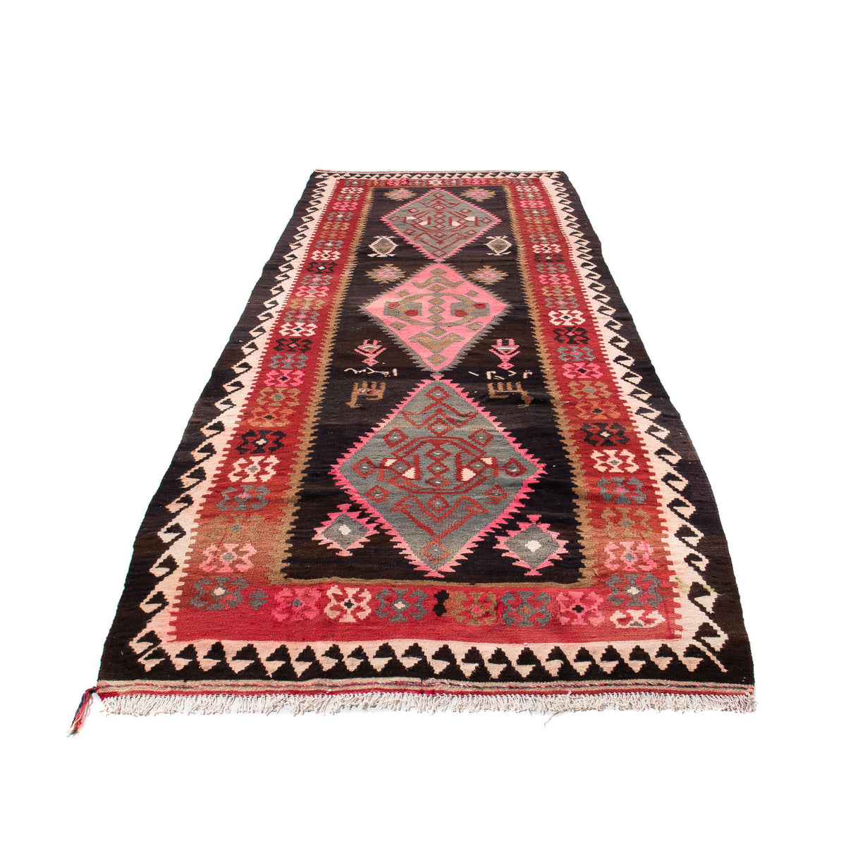 Tapis de couloir Tapis Kelim - Vieux - 360 x 145 cm - multicolore