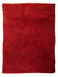 Tapis à poils longs - 217 x 154 cm - rouge foncé
