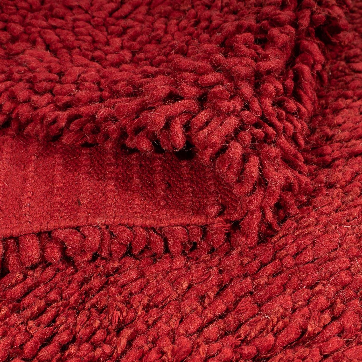 Tapis à poils longs - 217 x 154 cm - rouge foncé