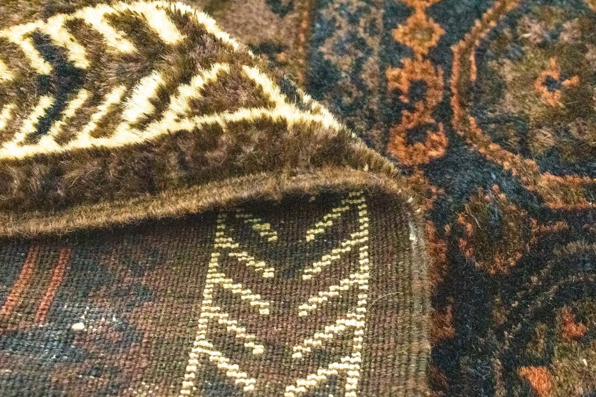 Tapis afghan carré  - 80 x 80 cm - bleu