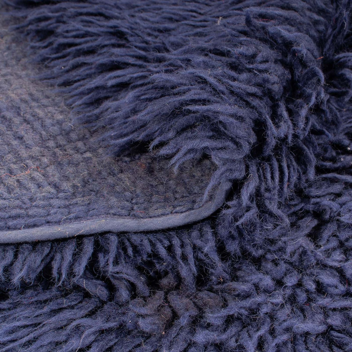 Tapis à poils longs ronde  - 260 x 260 cm - bleu foncé