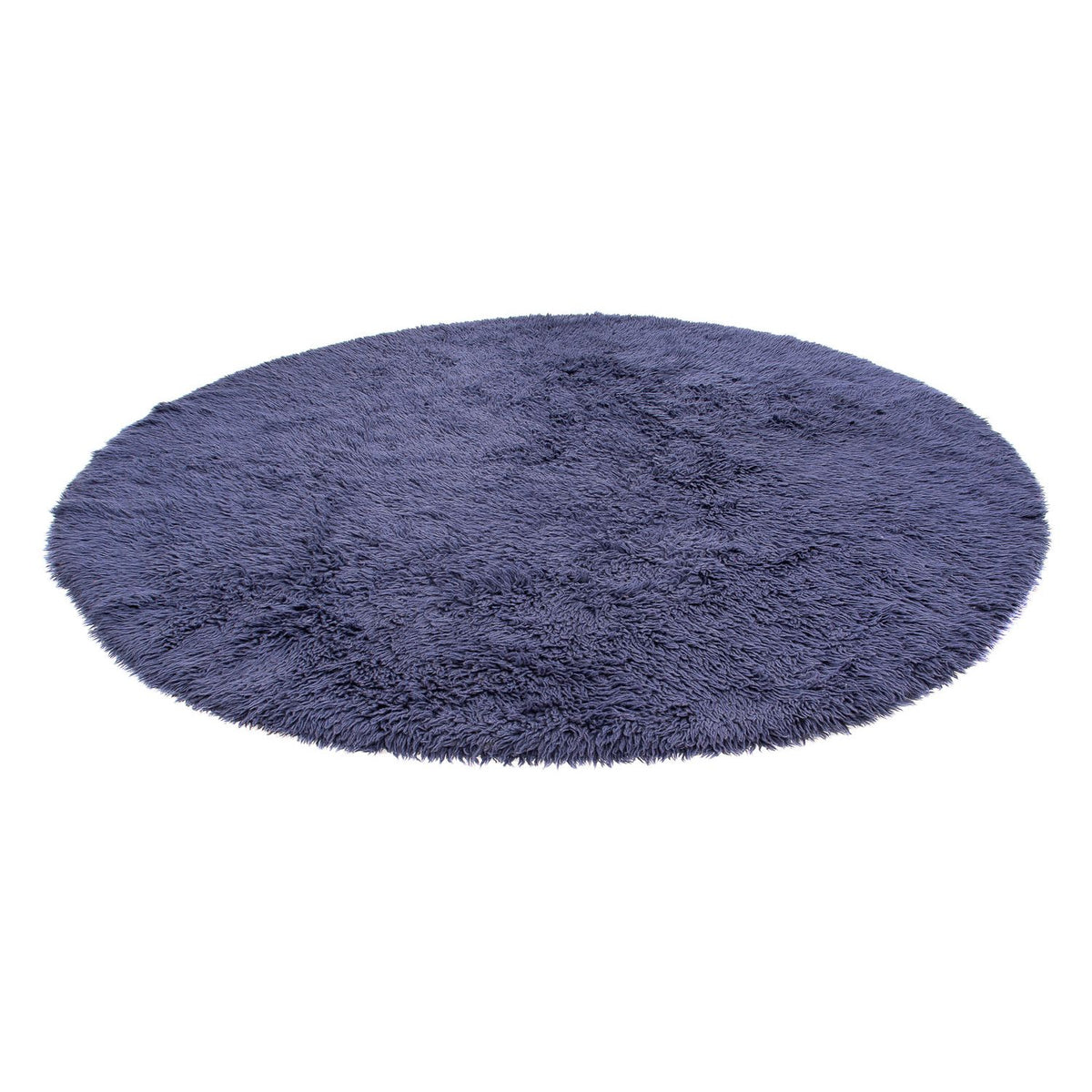 Tapis à poils longs ronde  - 260 x 260 cm - bleu foncé