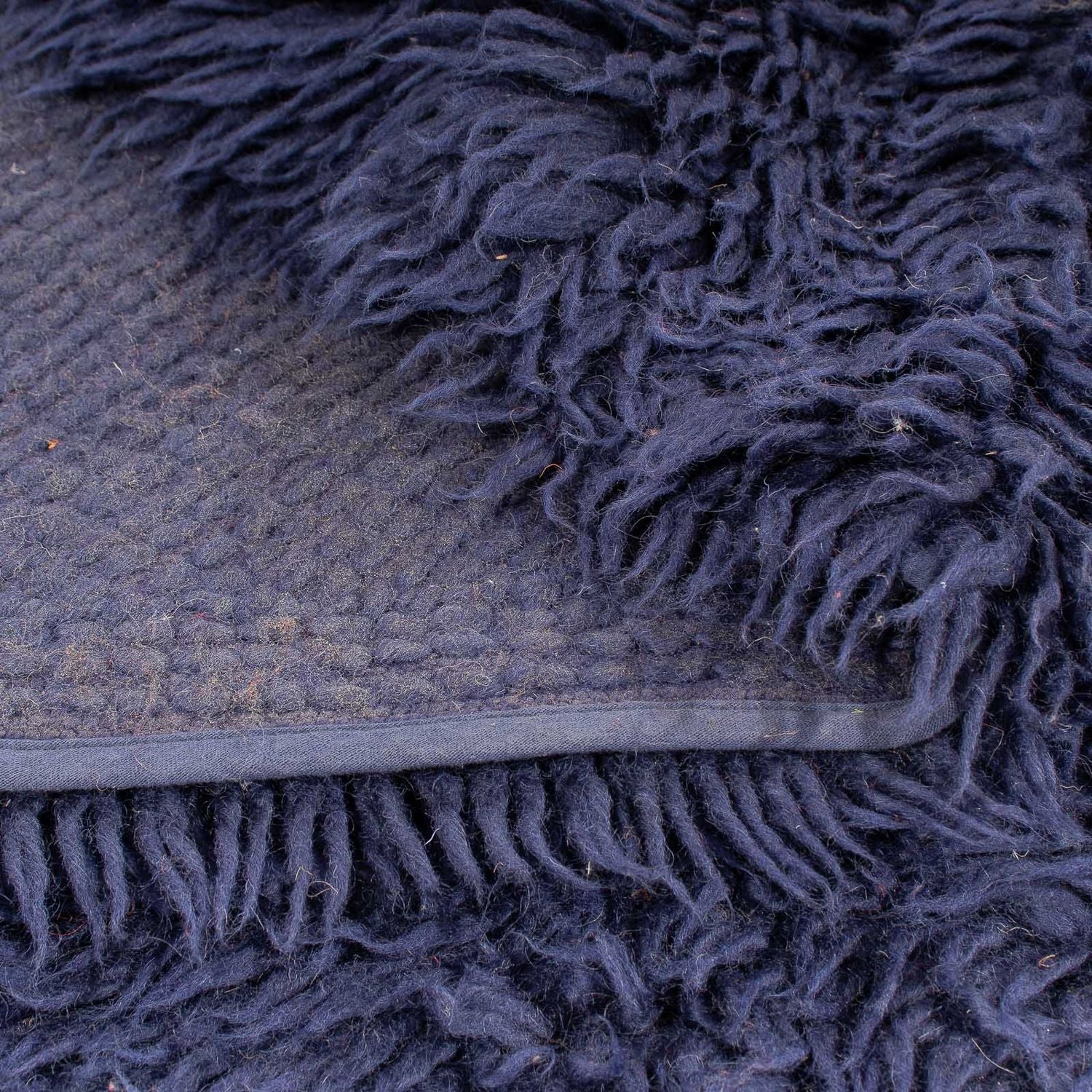 Tapis à poils longs ronde  - 261 x 261 cm - bleu foncé