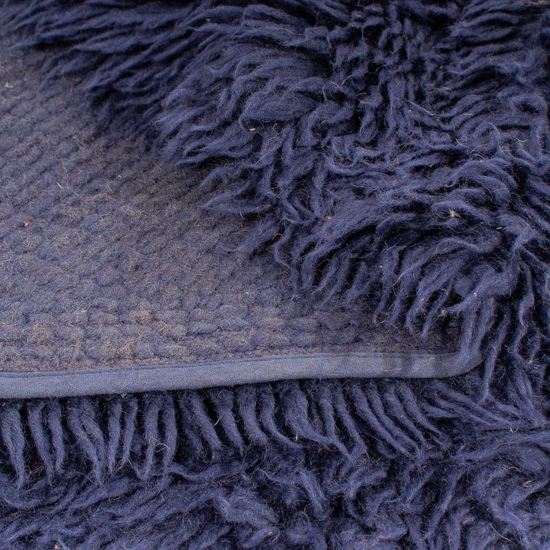 Tapis à poils longs ronde  - 261 x 261 cm - bleu foncé