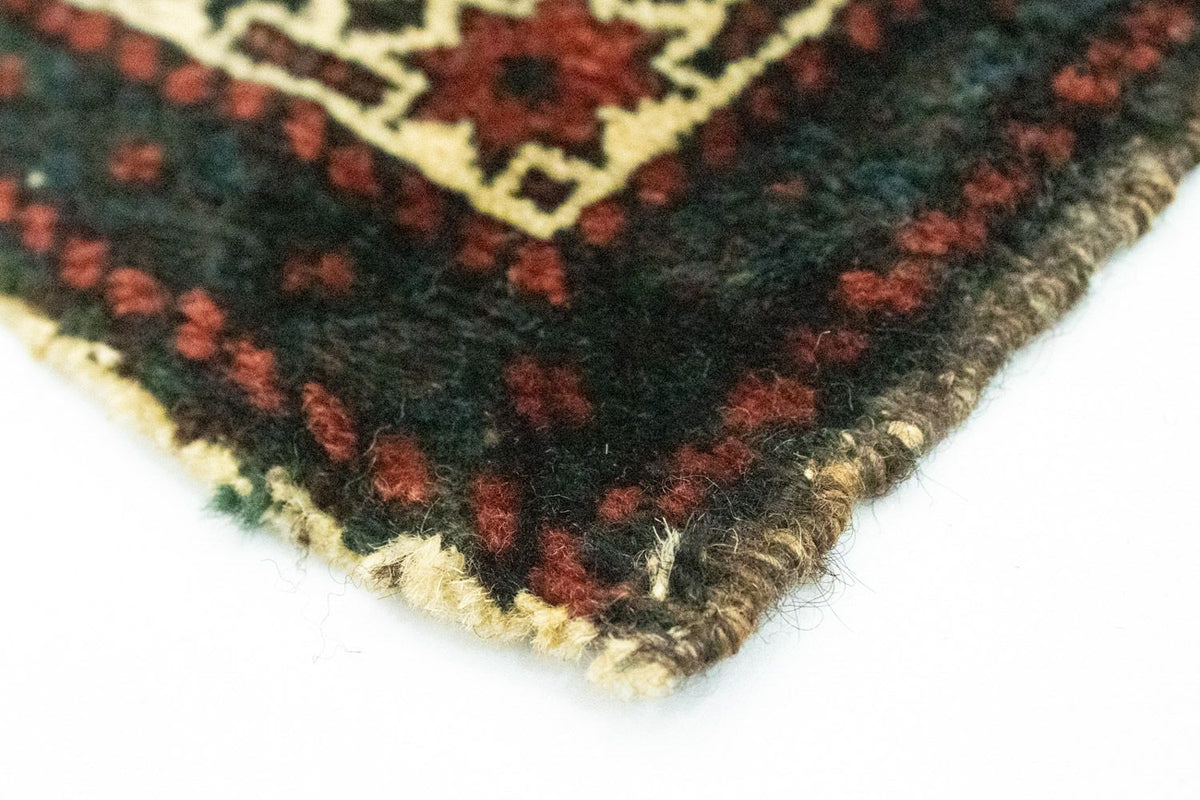 Tapis afghan carré  - 35 x 33 cm - bleu