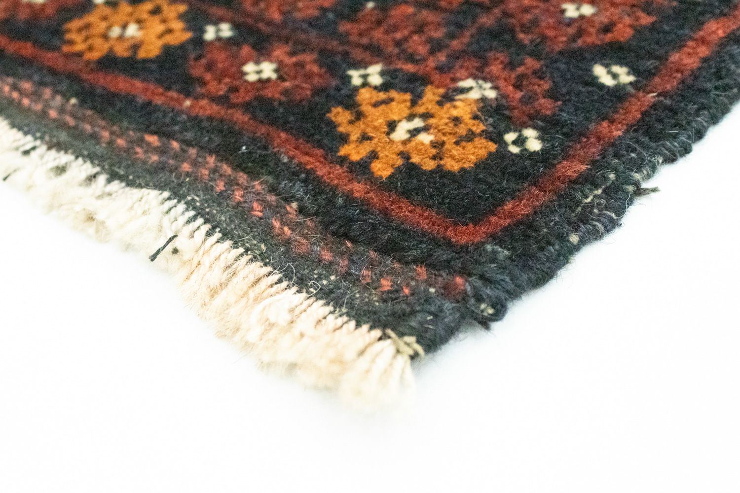 Tapis afghan carré  - 45 x 42 cm - bleu