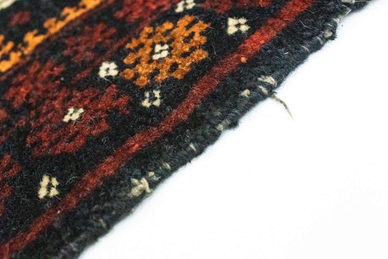 Tapis afghan carré  - 45 x 42 cm - bleu