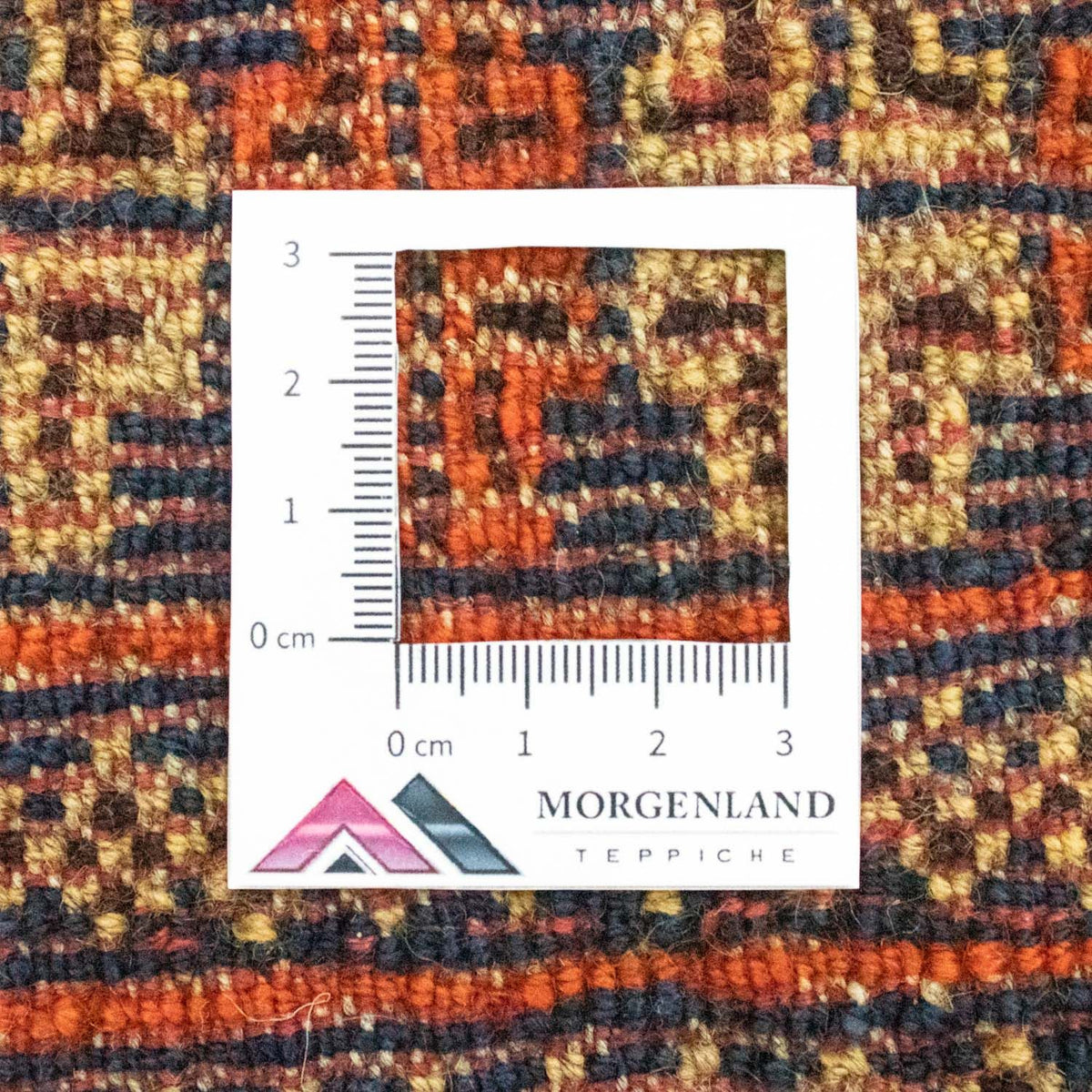 Tapis afghan carré  - 70 x 57 cm - bleu