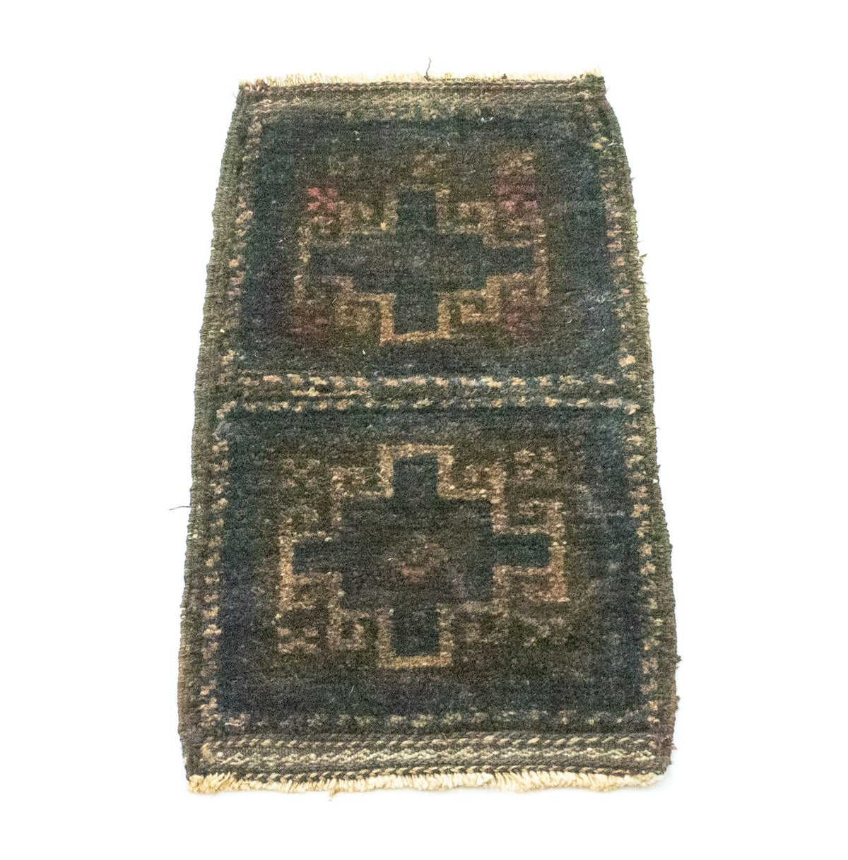 Tapis afghan - 47 x 25 cm - bleu