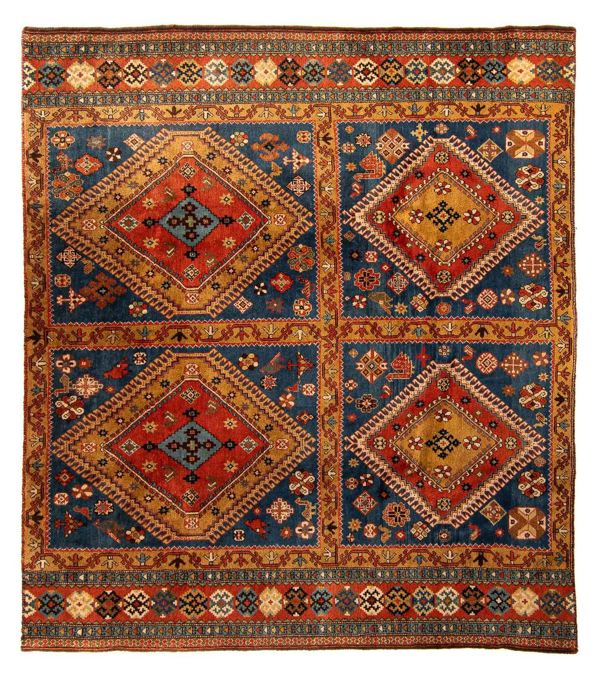 Tapis persan - Nomadic - 210 x 180 cm - bleu foncé