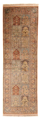 Tapis de couloir Tapis en soie - Soie du Cachemire - 310 x 94 cm - multicolore