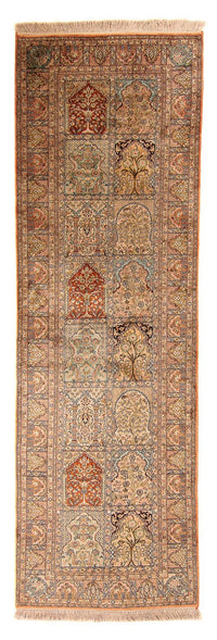 Tapis de couloir Tapis en soie - Soie du Cachemire - 310 x 94 cm - multicolore
