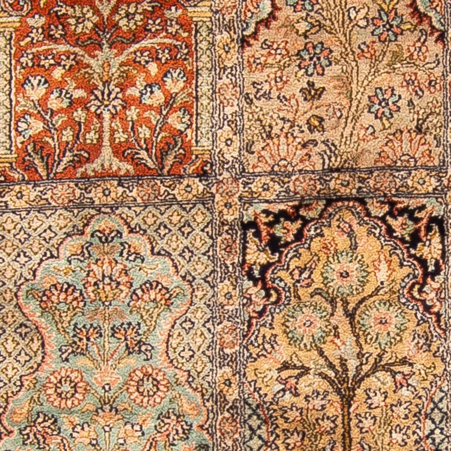 Tapis de couloir Tapis en soie - Soie du Cachemire - 310 x 94 cm - multicolore