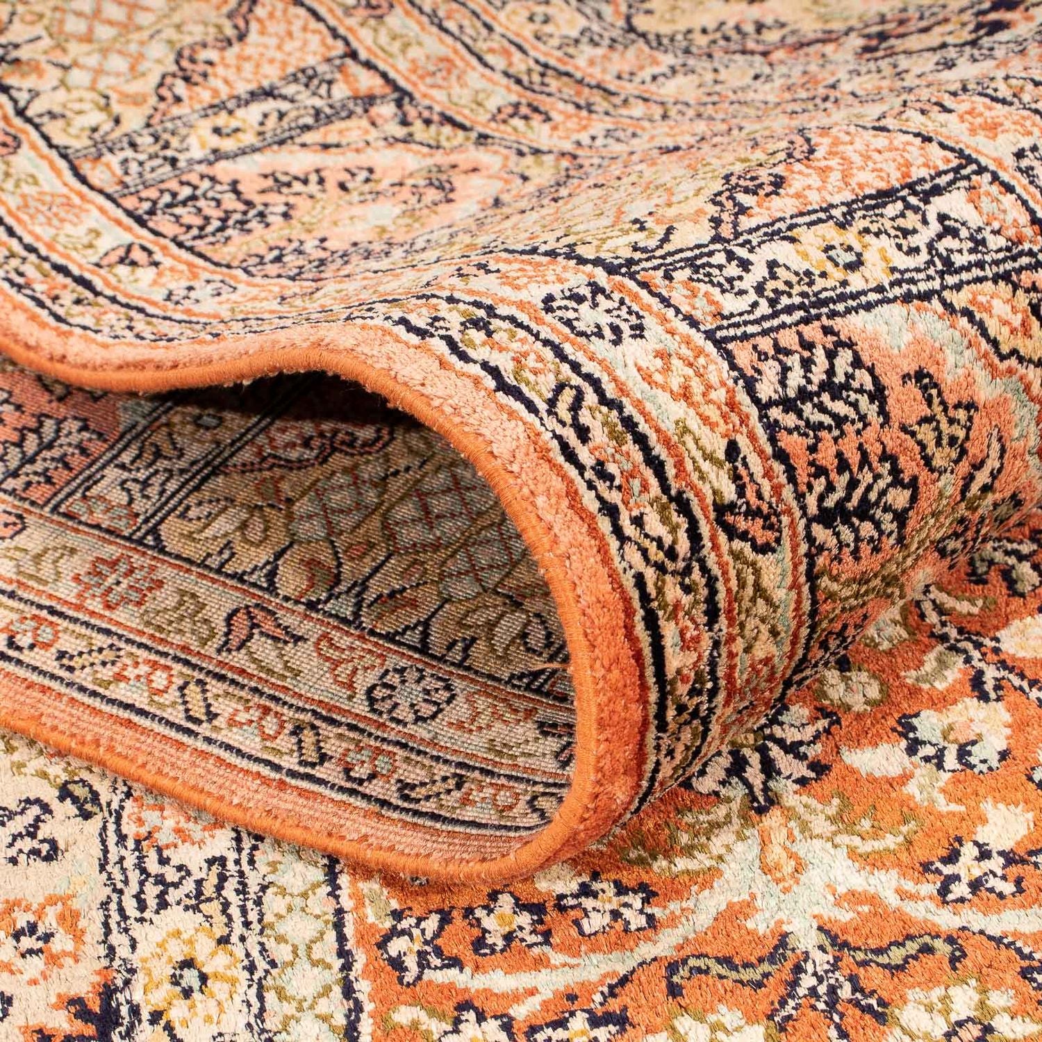 Tapis de couloir Tapis en soie - Soie du Cachemire - 310 x 94 cm - multicolore