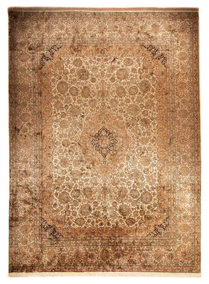 Tapis en soie - Soie du Cachemire - 410 x 307 cm - marron clair