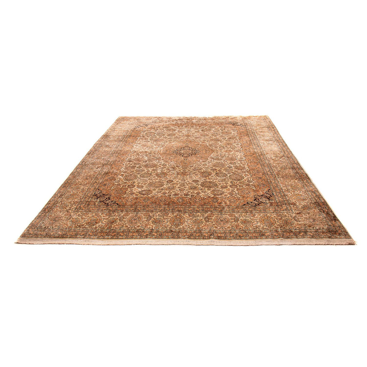 Tapis en soie - Soie du Cachemire - 410 x 307 cm - marron clair