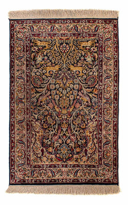 Tapis oriental - Indus - 123 x 81 cm - bleu foncé